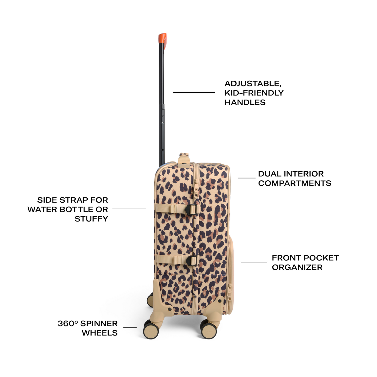 STATE Bags Logan Carry-On Suitcase Leopard Features Click to Zoom 