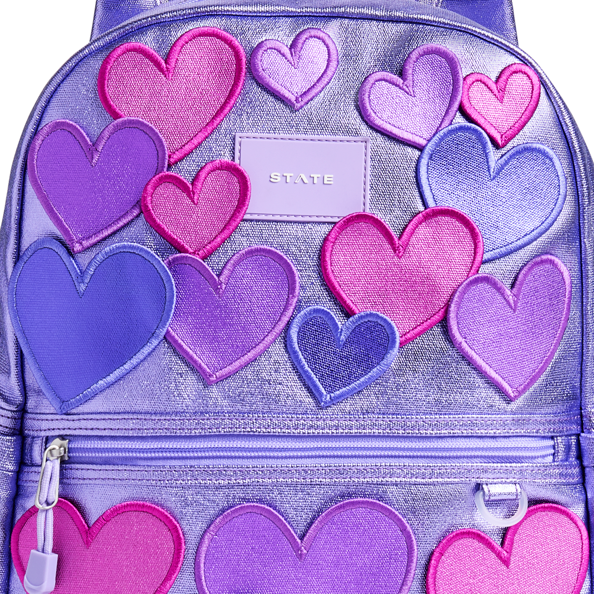 Close Up Image showing front of 3D Heart Backpack
