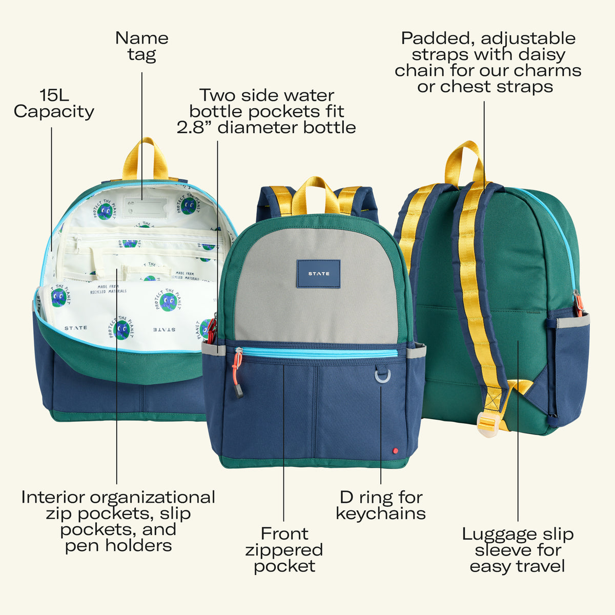 STATE Bags Kane Backpack Features description