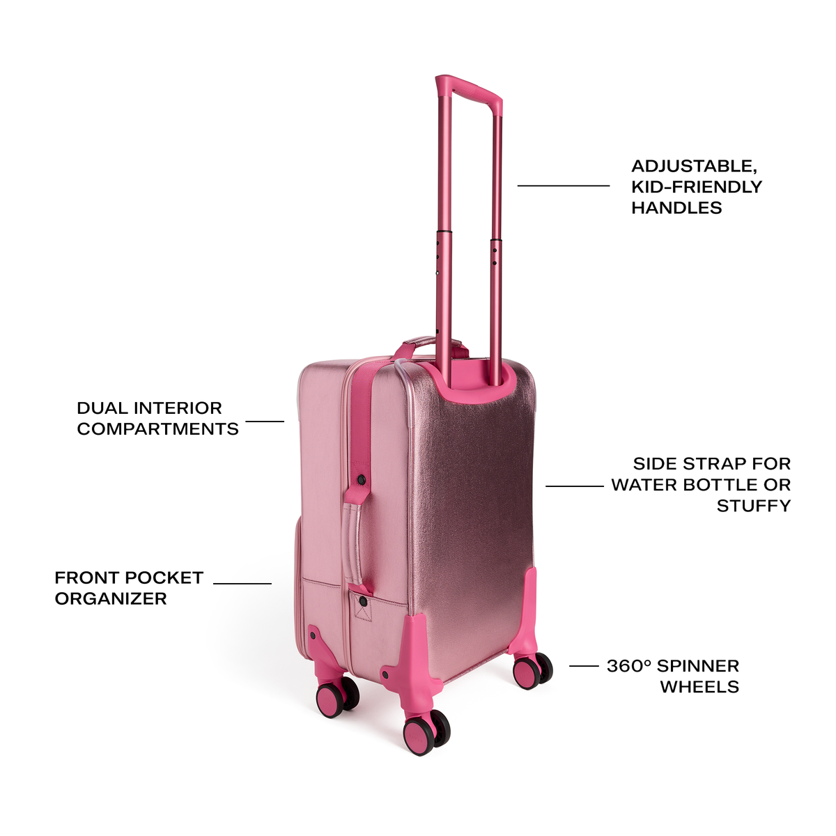 STATE Bags Logan carry-On Suitcase Bows Features Callouts Click to Zoom