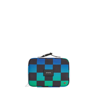 State bags rodgers lunchbox recycled poly canvas checkerboard blue front view click to zoom