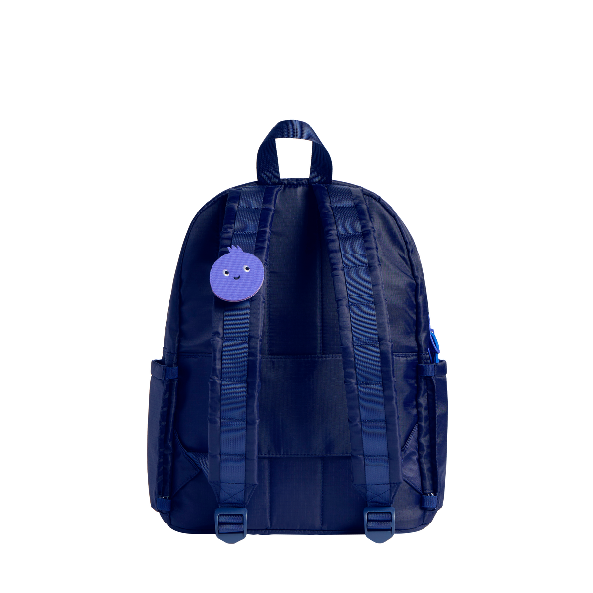 state bags blueberry charm attached to backpack armstrap front view click to zoom