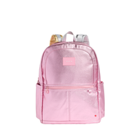 STATE Bags Kane Double Pocket Large Backpack Metallic Pink Front View Click to Zoom