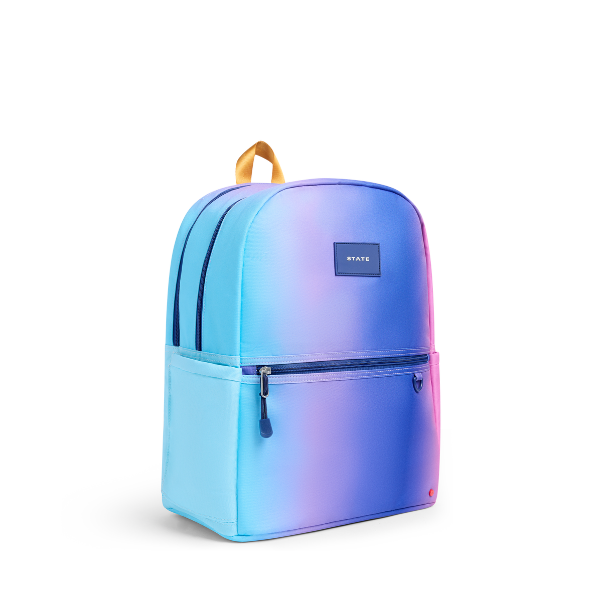 STATE Bags Kane Double Pocket Backpack Blue/Pink Gradient Front View Click to Zoom