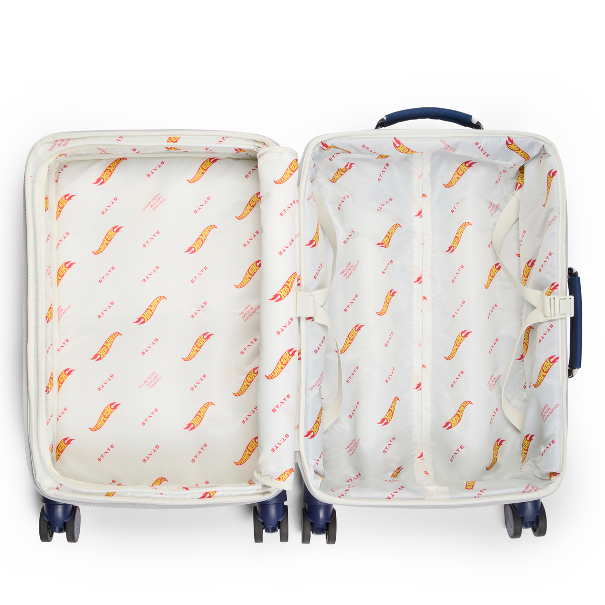 STATE x Hot Wheel Logan Carry-On Suitcase Flames Interior View Click to Zoom
