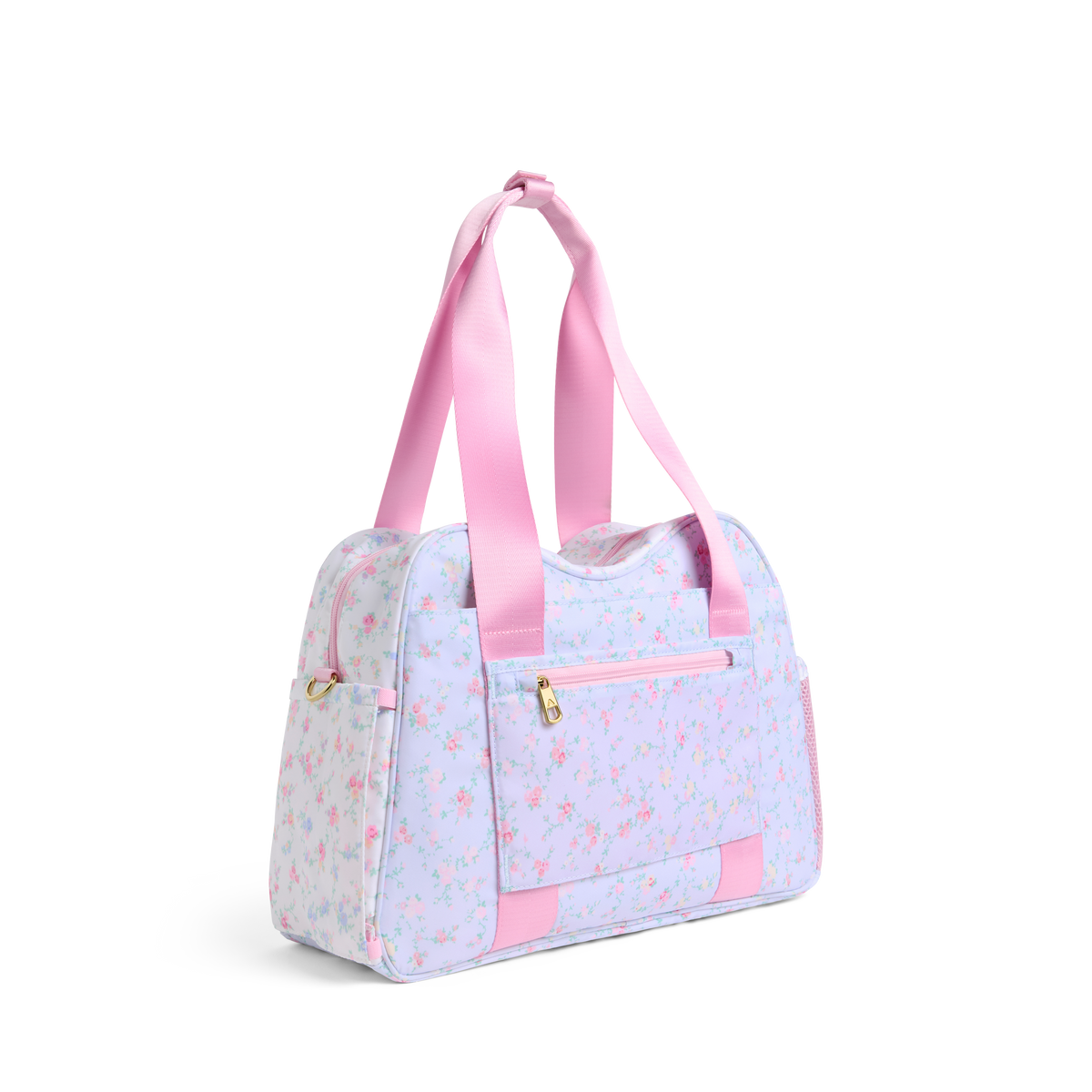 STATE x LoveShackFancy Bella Diaper Tote Confetti Bloom / Wildflower Blue Back View Click to Zoom