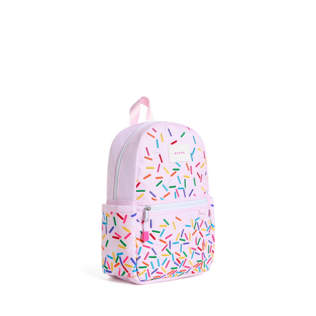 STATE Bags Kane Kids Mini Backpack Recycled Polycanvas Sprinkles Side View Click to Zoom