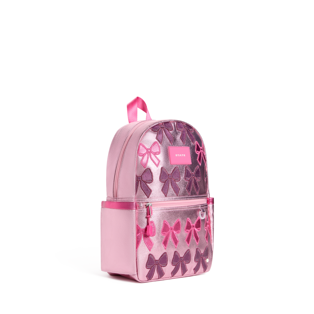 STATE Bags Kane Mini Backpack Metallic Patchwork Bows Side View Click to Zoom