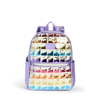 STATE Bags Kane Double Pocket Backpack Lilac Quilted Sequins Front View Click to Zoom