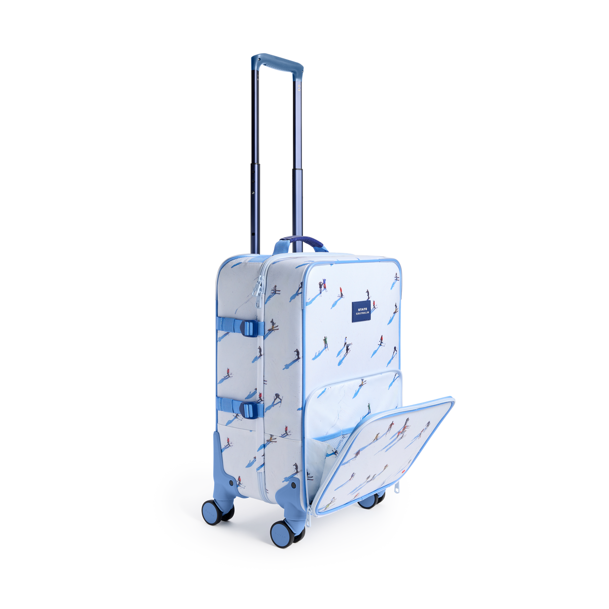 STATE x Gray Malin Logan Carry-On Suitcase Skiers Front Side View Click to Zoom