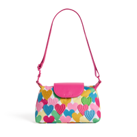 STATE Bags Chelsea Pouchette Happy Fuzzy Hearts Front View Click to Zoom