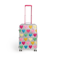 STATE Bags Logan carry-On Suitcase Happy fuzzy Hearts Front View Click to Zoom