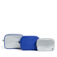 STATE Bags Travel Pouch Set Silver/Cobalt Front View Click to Zoom