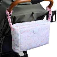 STATE x LoveShackFancy Stroller Organizer Confetti Bloom / Wildflower Blue on Stroller Click to Zoom