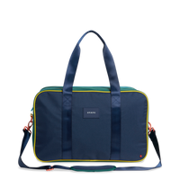 state bags rockaway duffle bag polyester canvas green/navy front view click to zoom
